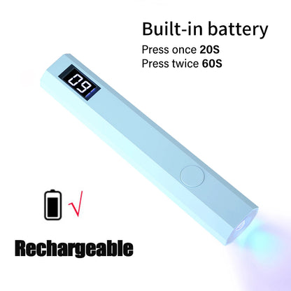 LINMANDA Mini Handheld UV Nail Light for Gel Nails Portable UV Nail Lamp Rechargeable LED Nail Lamp for Nails Desktop Holder for Nail Art