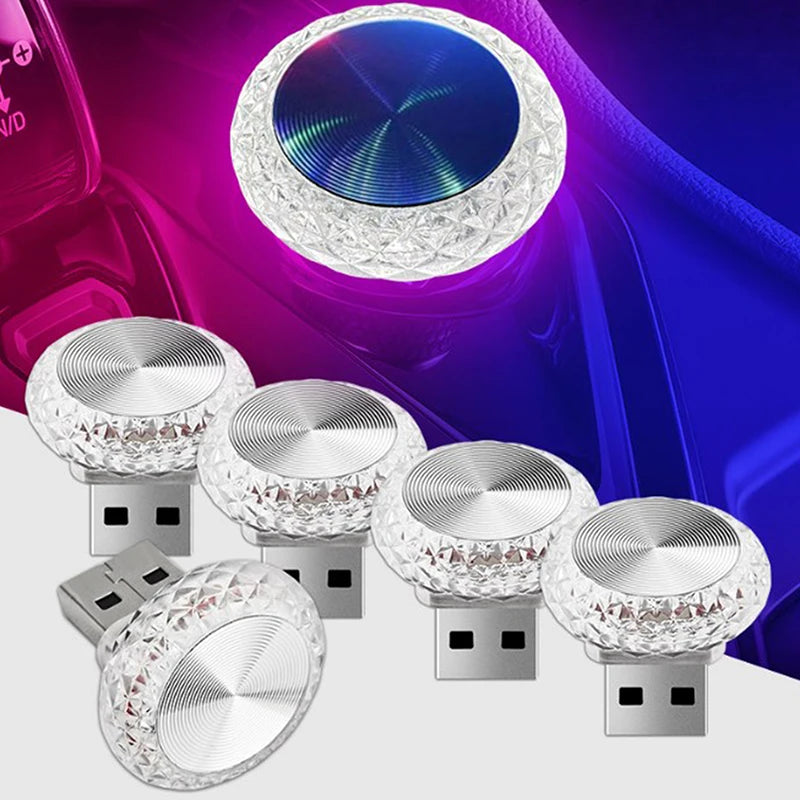 Portable USB Car Ambient Light, Mini LED Decorative Car Interior Atmosphere Lamps, Ambient Light, Computer Light, Plug & Play