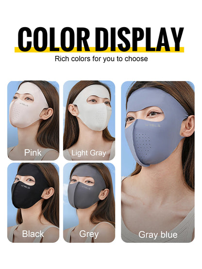 WRELS UV Protection Mask Ice Silk Sun Protection Mask Lightweight Breathable Cyclist Face Mask Anti-UV 400 Face Mask for Men and Women