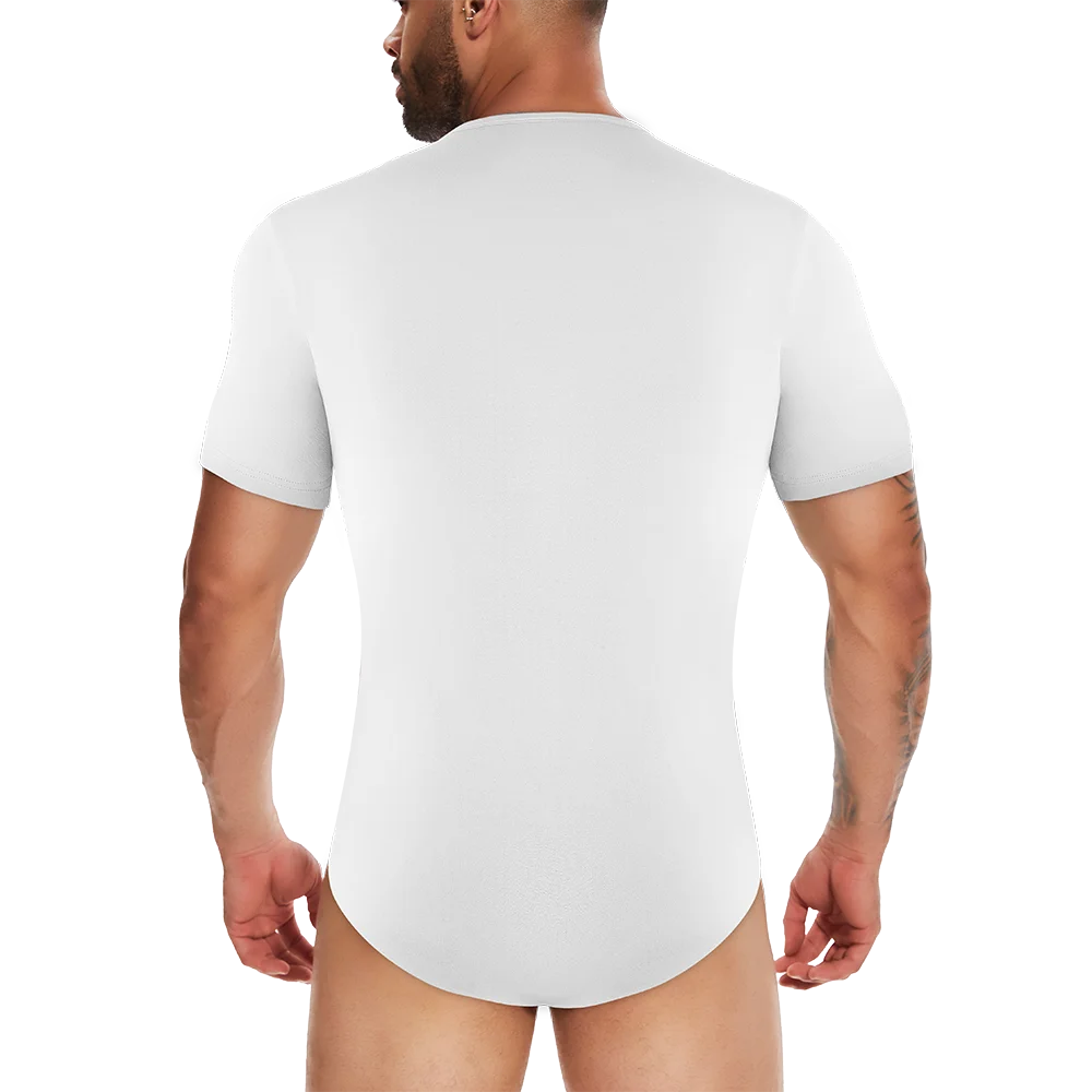 Body Moldeador de Manga Corta para Hombre – Control de Barriga y Entrenador de Cintura