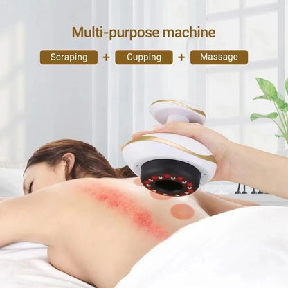 Masaje de raspado eléctrico, masajeador corporal con ventosas, latas de vacío, ventosa, calefacción corporal, espalda, cuello, brazo, masajeador Guasha