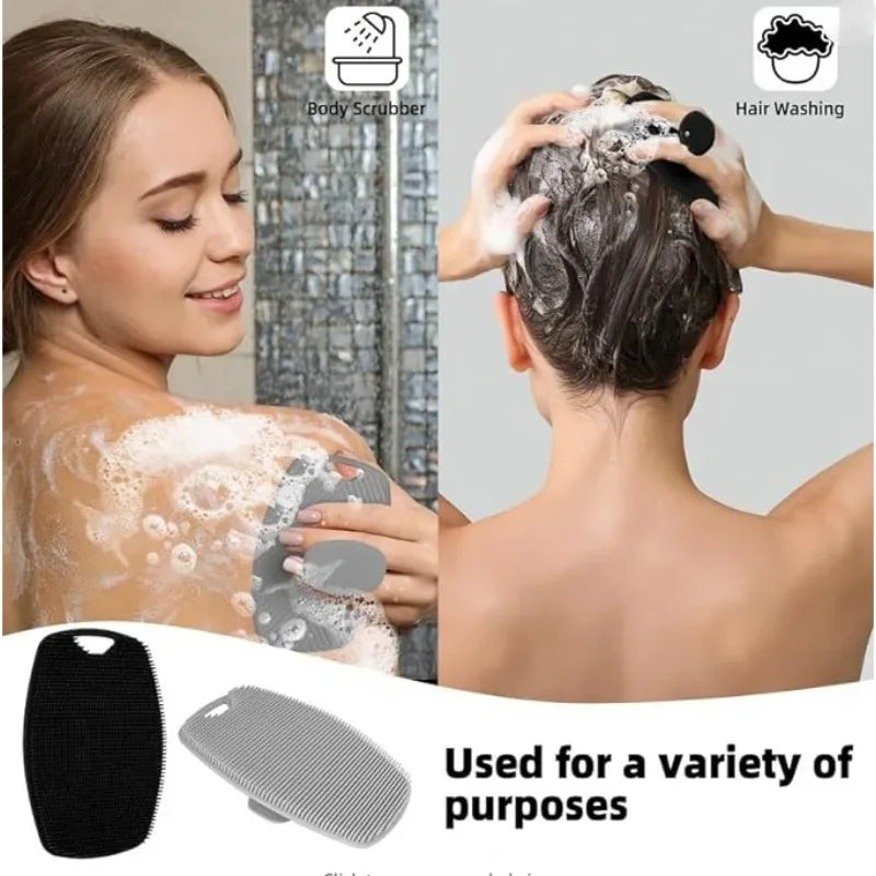Cepillo de limpieza corporal de silicona suave para exfoliación, práctico, fácil de limpiar, cepillo de baño de silicona, 1 ud.