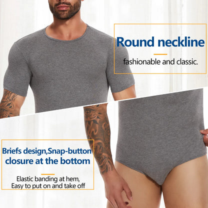 Body Moldeador de Manga Corta para Hombre – Control de Barriga y Entrenador de Cintura