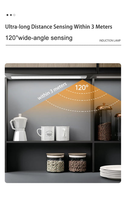 Wireless LED Night Light with Motion Sensor, USB Rechargeable Night Lamp for Wardrobe, Under Cabinet Lighting for Kitchen
