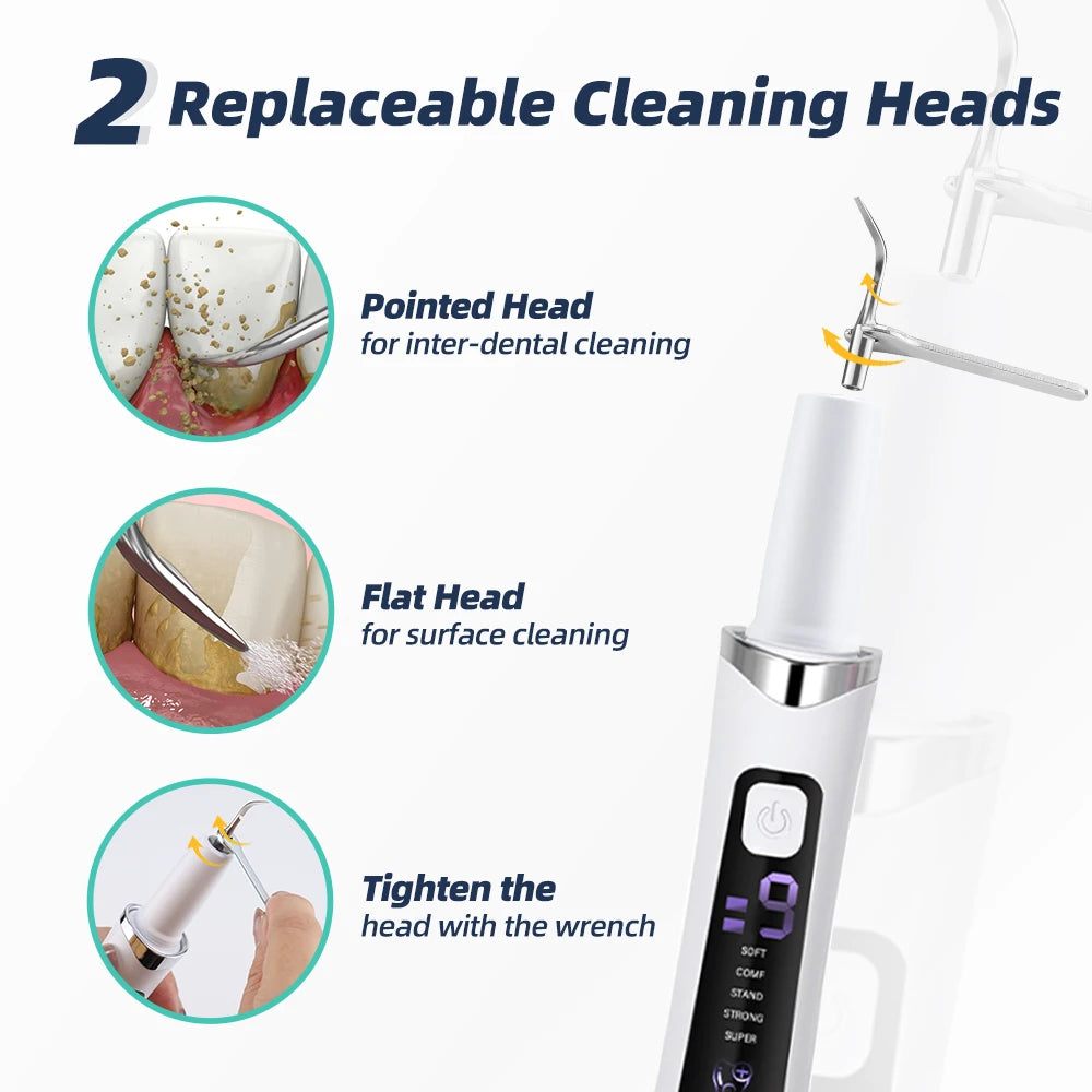 Escalador Dental Ultrasónico Eléctrico – 5 Modos, 9 Niveles, Eliminador de Sarro y Manchas | AFDEAL