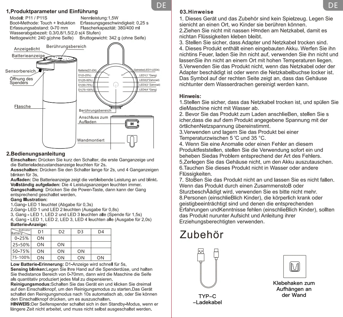Dispensador automático de jabón líquido/Foma, dispensador eléctrico sin contacto, recargable por USB con sensor infrarrojo para baño, cocina