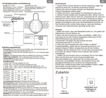 Dispensador automático de jabón líquido/Foma, dispensador eléctrico sin contacto, recargable por USB con sensor infrarrojo para baño, cocina