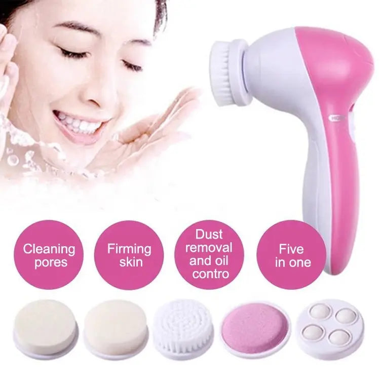 5-in-1 Electric Facial Cleanser, Facial Cleansing Brush, Washing Machine, Spa, Skincare, Massager, Blackheads, Facial Cleansing Tools