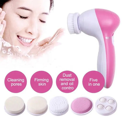 5-in-1 Electric Facial Cleanser, Facial Cleansing Brush, Washing Machine, Spa, Skincare, Massager, Blackheads, Facial Cleansing Tools