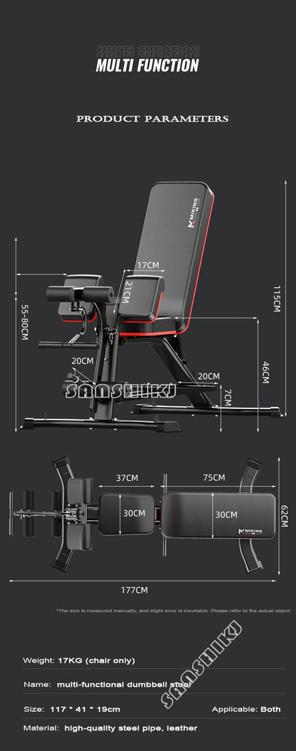 Banco Multifunción de Pesas y Fitness | Silla Romana, Curl de Bíceps, Abdominales | 300 kg