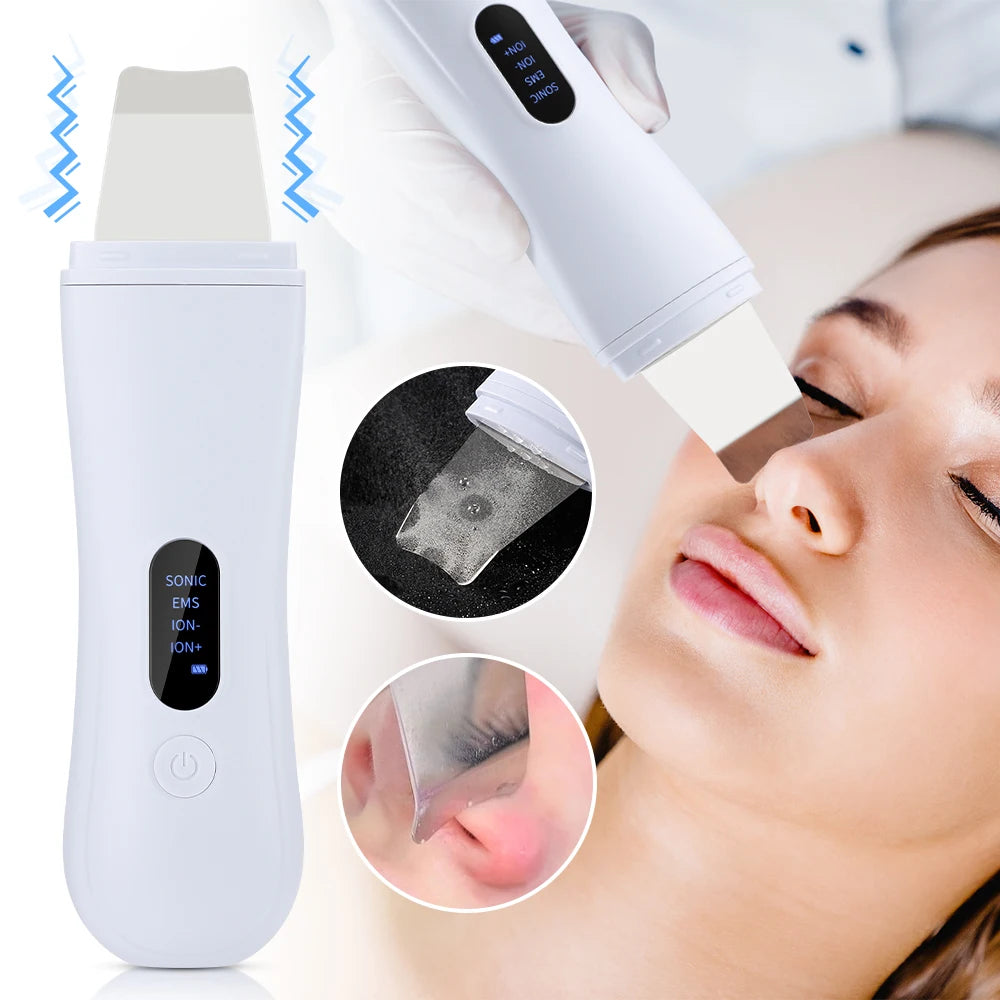 Depurador ultrasónico de la piel, espátula para la piel, limpieza Facial profunda de iones, 4 modos de levantamiento Facial, limpiador ultrasónico, dispositivo de cuidado de la piel