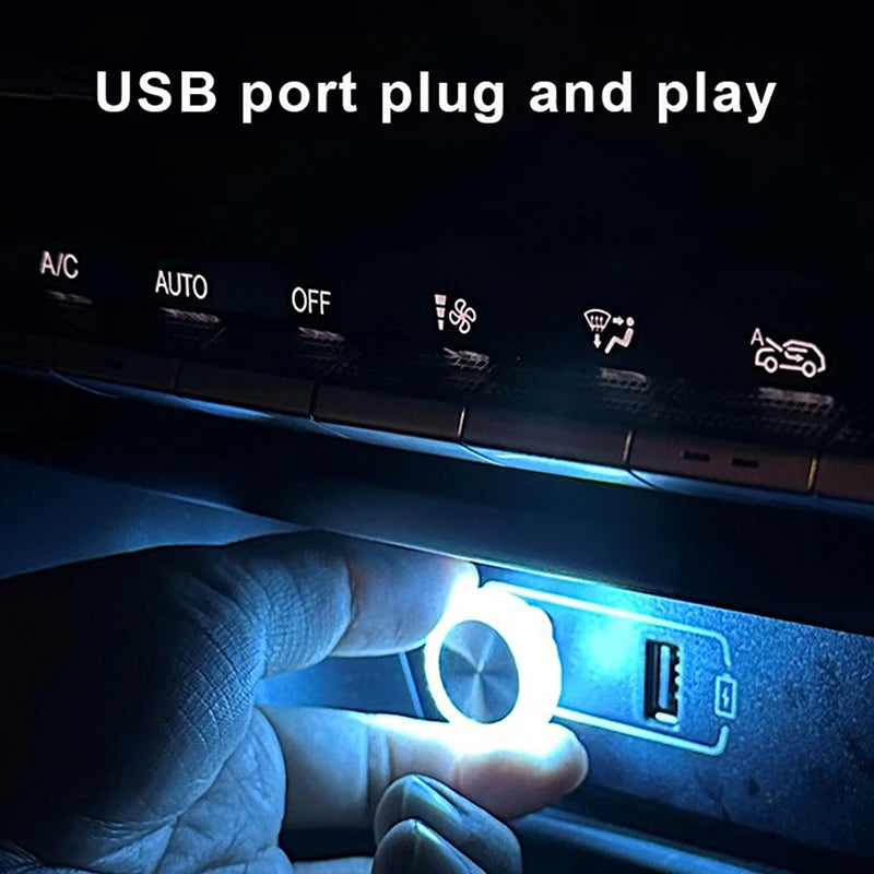 Portable USB Car Ambient Light, Mini LED Decorative Car Interior Atmosphere Lamps, Ambient Light, Computer Light, Plug & Play