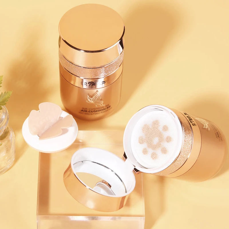 BB Cream Air Cushion, Moisturizing Foundation, Concealer, Whitening, Oil Control, Waterproof, Butterfly Powder Puff, Makeup Cosmetics