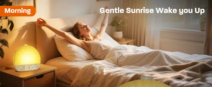 Despertador con Luz de Amanecer | 30 Sonidos, Luz RGB y Temporizador