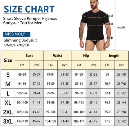 Body Moldeador de Manga Corta para Hombre – Control de Barriga y Entrenador de Cintura