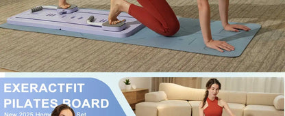 Multifunctional Pilates Board, Abdominal Exercise Board, Resistance Bands for Fitness, Leg, Arm and Back Training for Home and Office