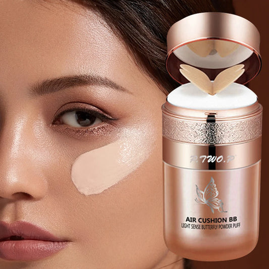 BB Cream Air Cushion, Moisturizing Foundation, Concealer, Whitening, Oil Control, Waterproof, Butterfly Powder Puff, Makeup Cosmetics