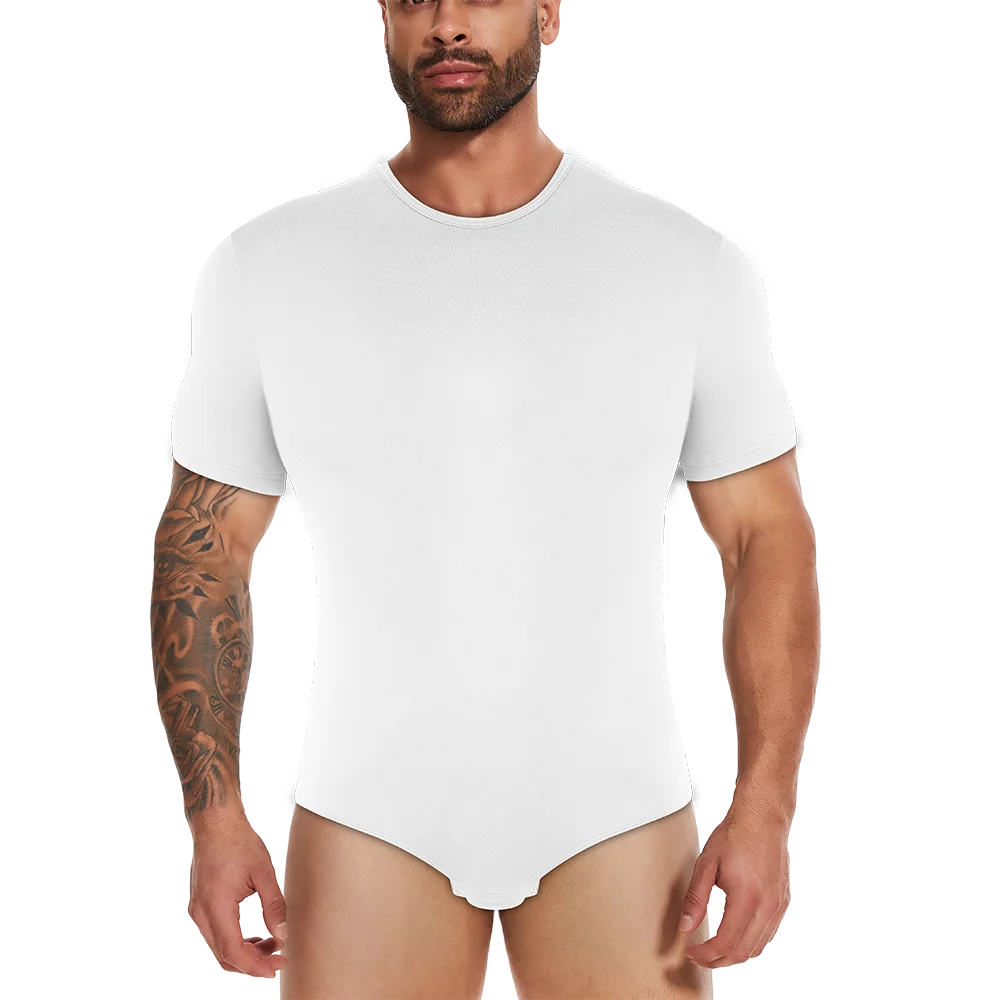 Body Moldeador de Manga Corta para Hombre – Control de Barriga y Entrenador de Cintura