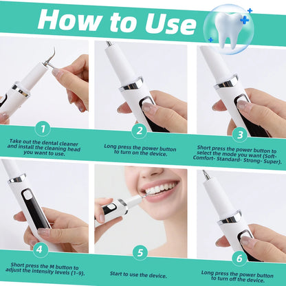 Escalador Dental Ultrasónico Eléctrico – 5 Modos, 9 Niveles, Eliminador de Sarro y Manchas | AFDEAL