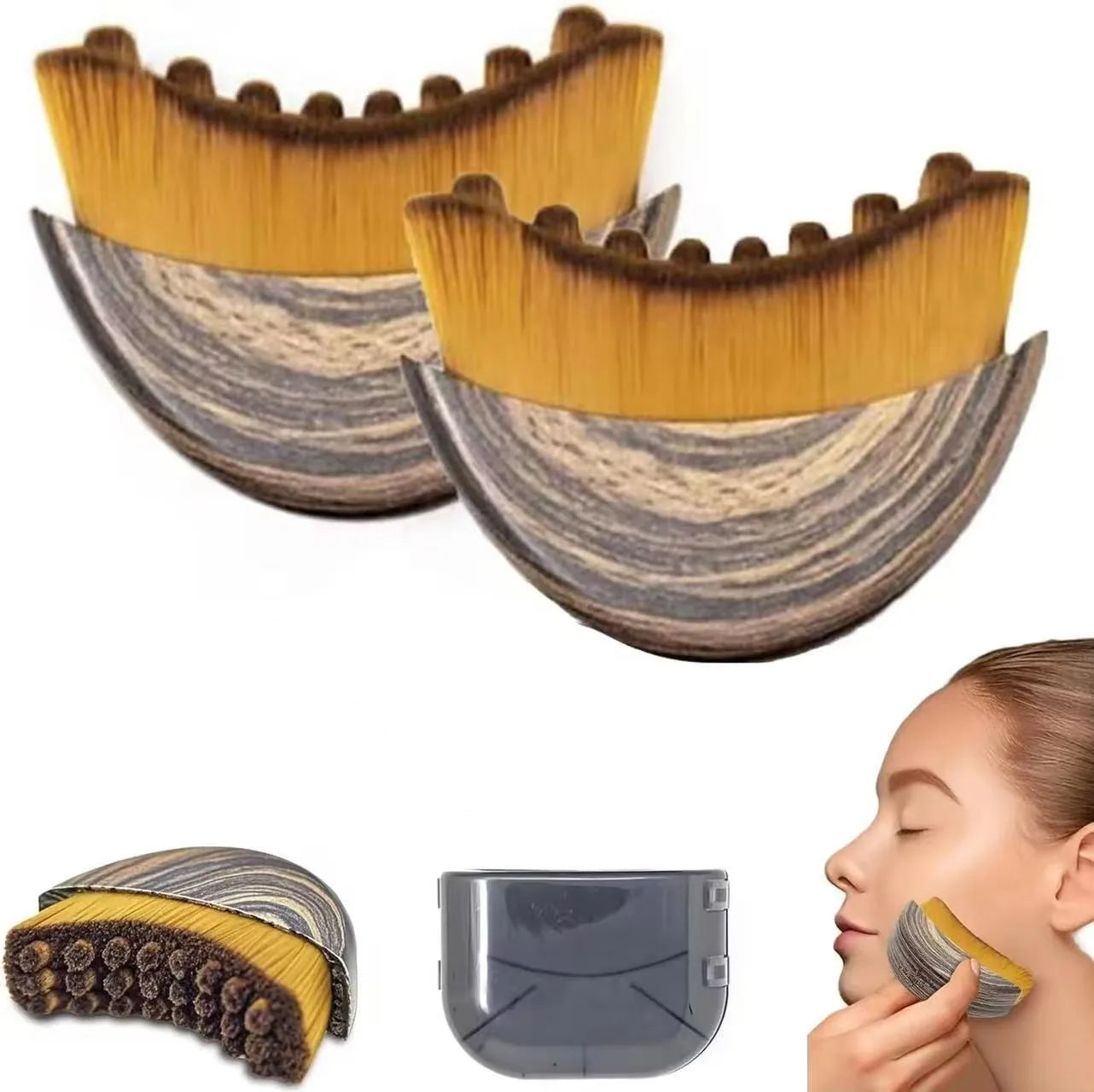 New Facial Massage Brush for Lymphatic Contour Care with Storage Box for Facial Stimulation and Contouring
