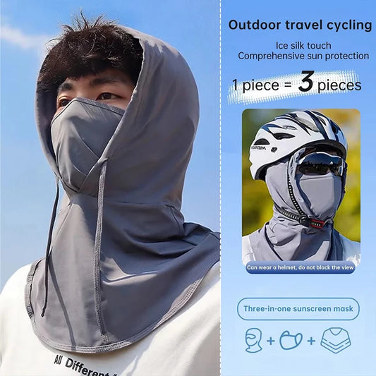 Summer Full Face Sun Protection Hat, Outdoor Hiking and Camping Face Mask, UV Protection Hat, Neck Flap Hat