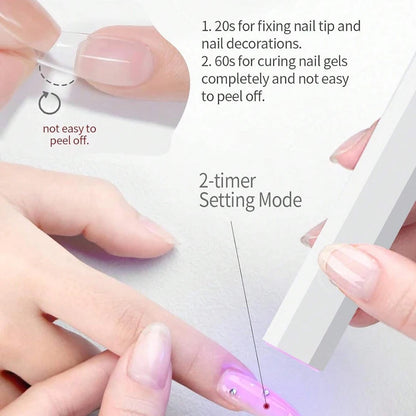 LINMANDA Mini Handheld UV Nail Light for Gel Nails Portable UV Nail Lamp Rechargeable LED Nail Lamp for Nails Desktop Holder for Nail Art