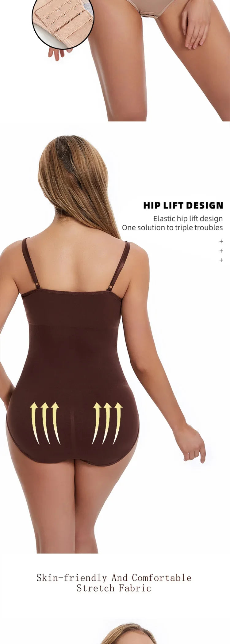 Body Moldeador Sexy Mujer – Sin Costuras, Levanta Glúteos, Cuerpo Completo con Entrepierna Abierta