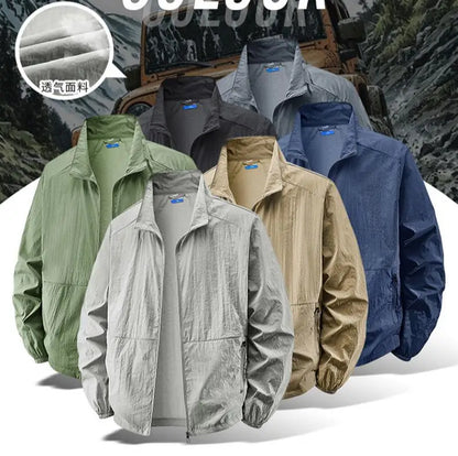 Chaqueta UV UPF50+ para Hombre Tallas Grandes – Cortavientos Ligero de Verano M-8XL