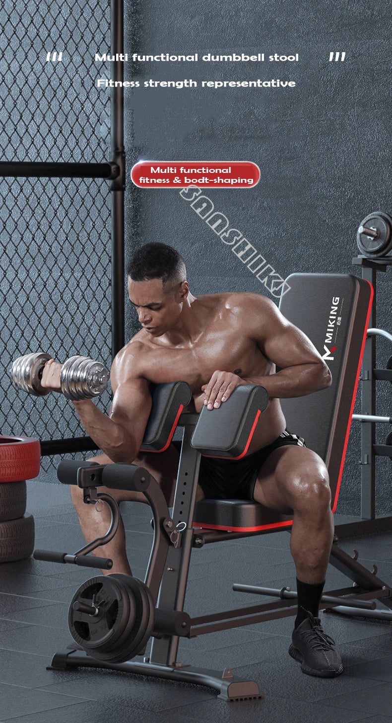 Banco Multifunción de Pesas y Fitness | Silla Romana, Curl de Bíceps, Abdominales | 300 kg