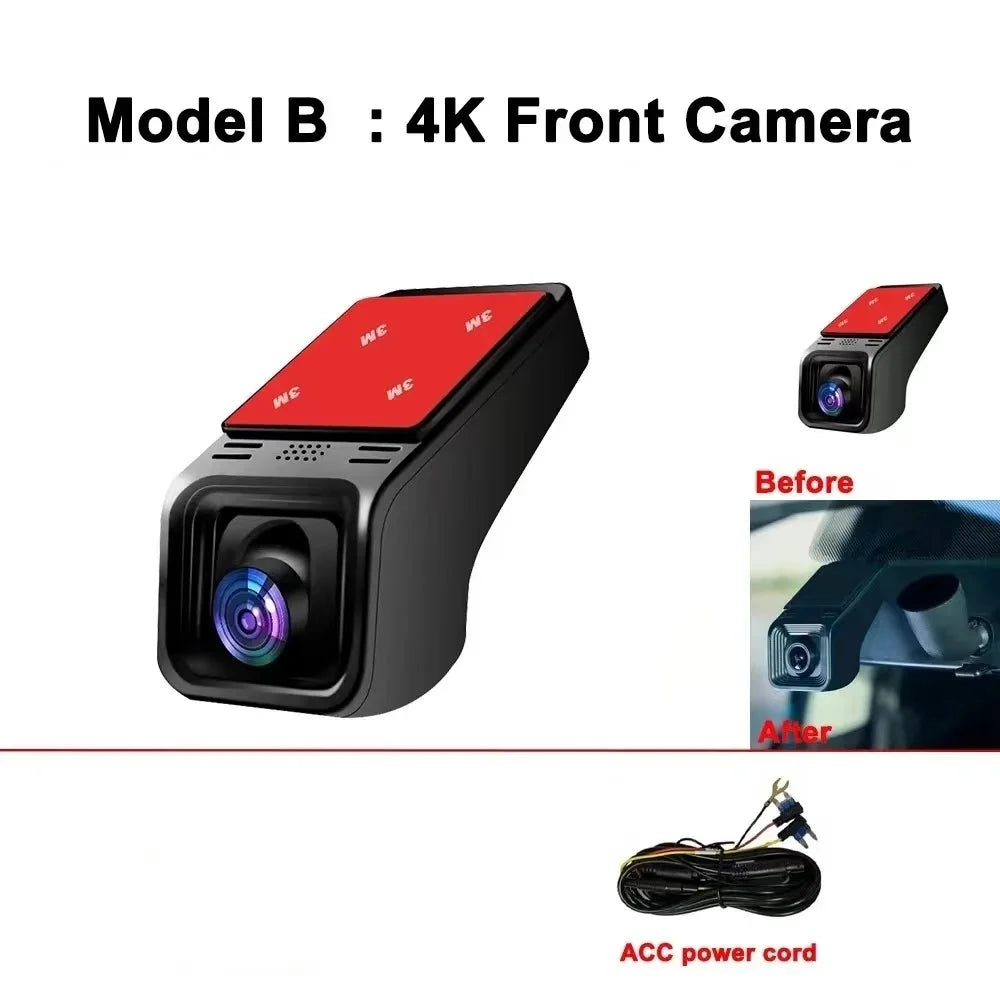 Cámara DVR para Coche WiFi | 4K 2160P / 2K 1600P | Monitor de Estacionamiento 24H | Control por App