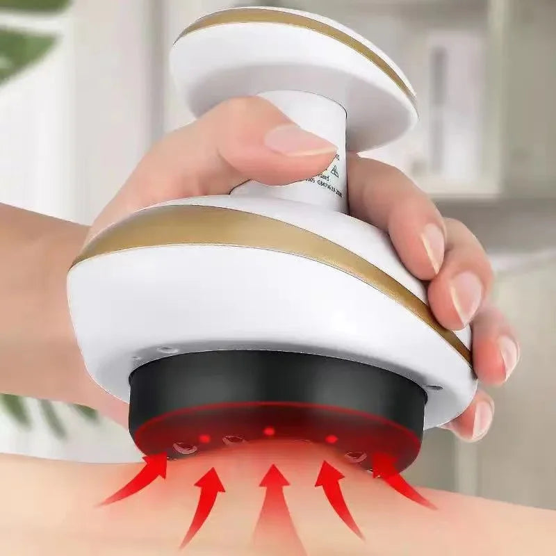 Masaje de raspado eléctrico, masajeador corporal con ventosas, latas de vacío, ventosa, calefacción corporal, espalda, cuello, brazo, masajeador Guasha