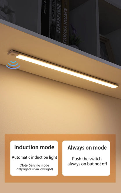 Wireless LED Night Light with Motion Sensor, USB Rechargeable Night Lamp for Wardrobe, Under Cabinet Lighting for Kitchen