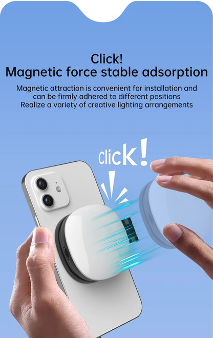Espejo Magnético para Selfies con Luz de Relleno Bicolor | Mini, Ajustable, Reversible