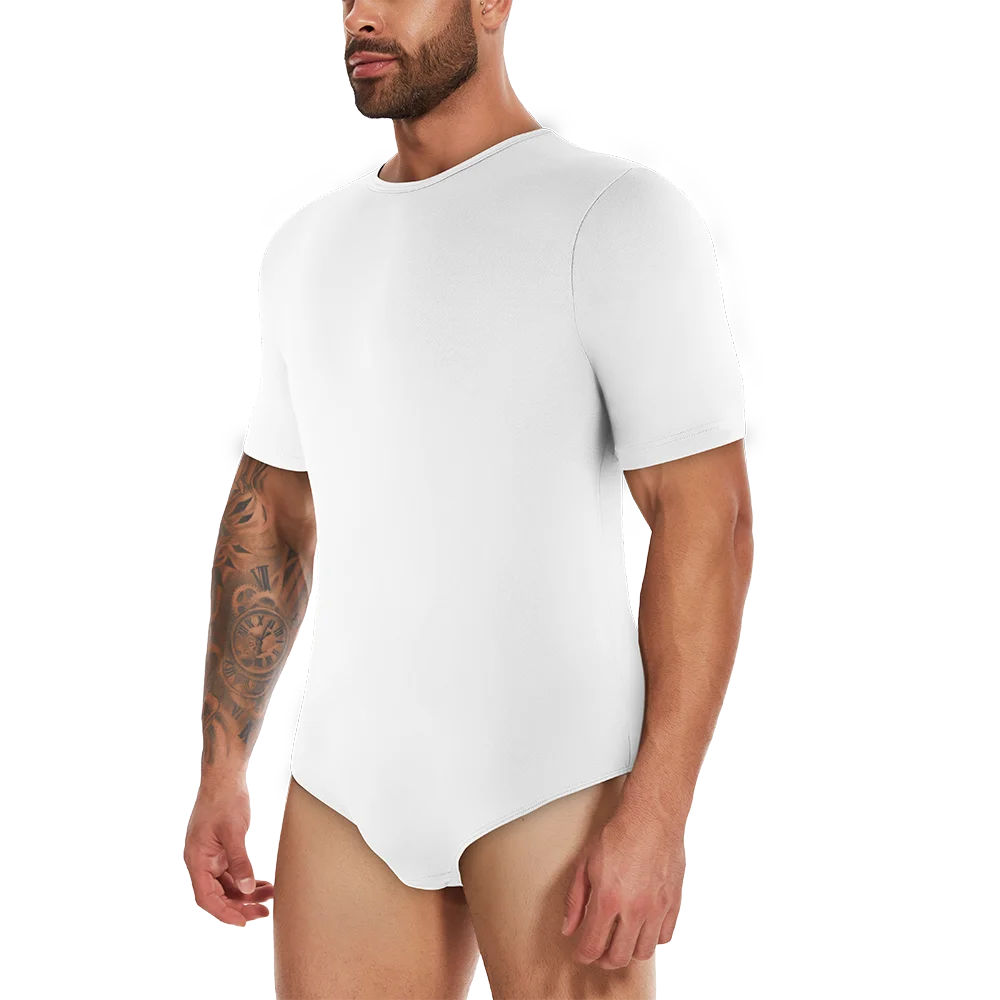Body Moldeador de Manga Corta para Hombre – Control de Barriga y Entrenador de Cintura