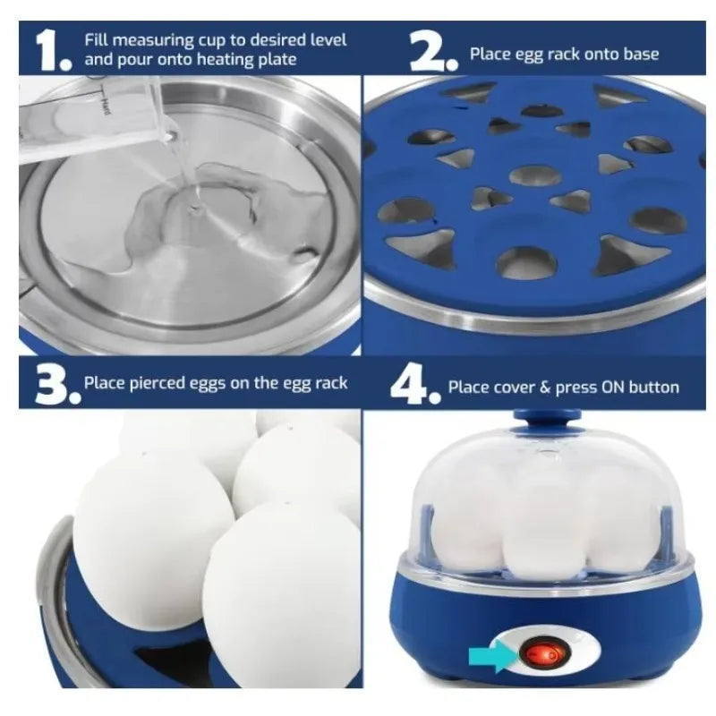 Cocedor de Huevos Eléctrico para 7 Huevos | Automático y Portátil