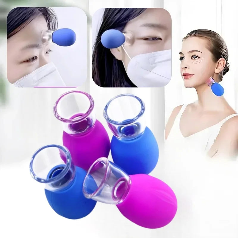 Taza de masaje con ventosas de silicona para el cuerpo, cara, cuello, masajeador de ojos, tanque de vacío, cuidado Facial corporal, herramienta de belleza antienvejecimiento