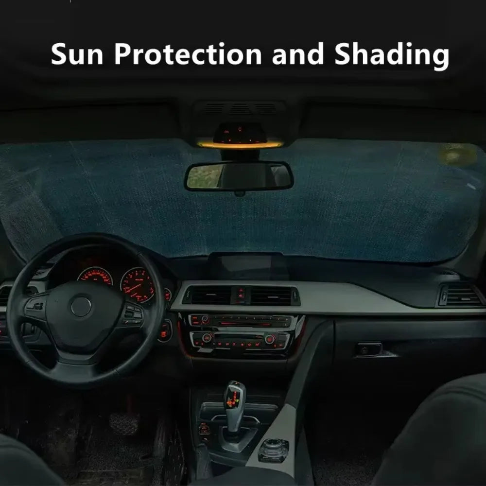 Foldable Car Windshield Sunshade, Visor Cover, Block Reflector, Portable, Breathable, Anti UV Protector, Free Screen, 140cm