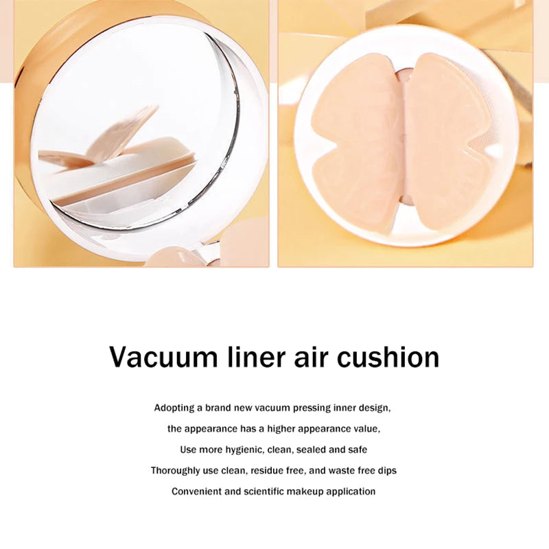 BB Cream Air Cushion, Moisturizing Foundation, Concealer, Whitening, Oil Control, Waterproof, Butterfly Powder Puff, Makeup Cosmetics