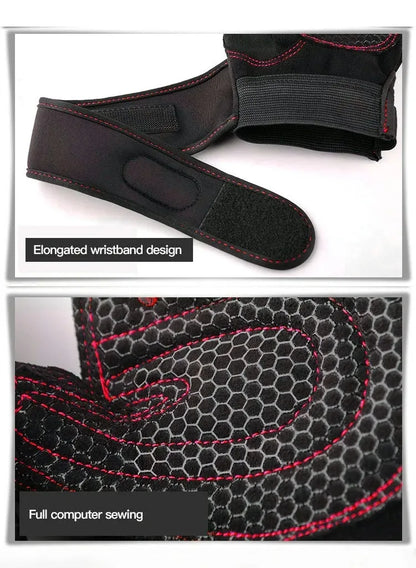 Guantes de Gimnasio Unisex con Soporte de Muñeca – Medio Dedo para Pesas, Ciclismo y Culturismo