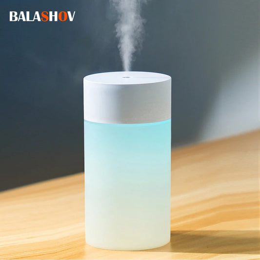 Humidificador de aire ultrasónico USB de 260ML, lámpara LED, Mini difusor de aceites esenciales, purificador de coche, generador de niebla de aniones aromáticos con luz romántica