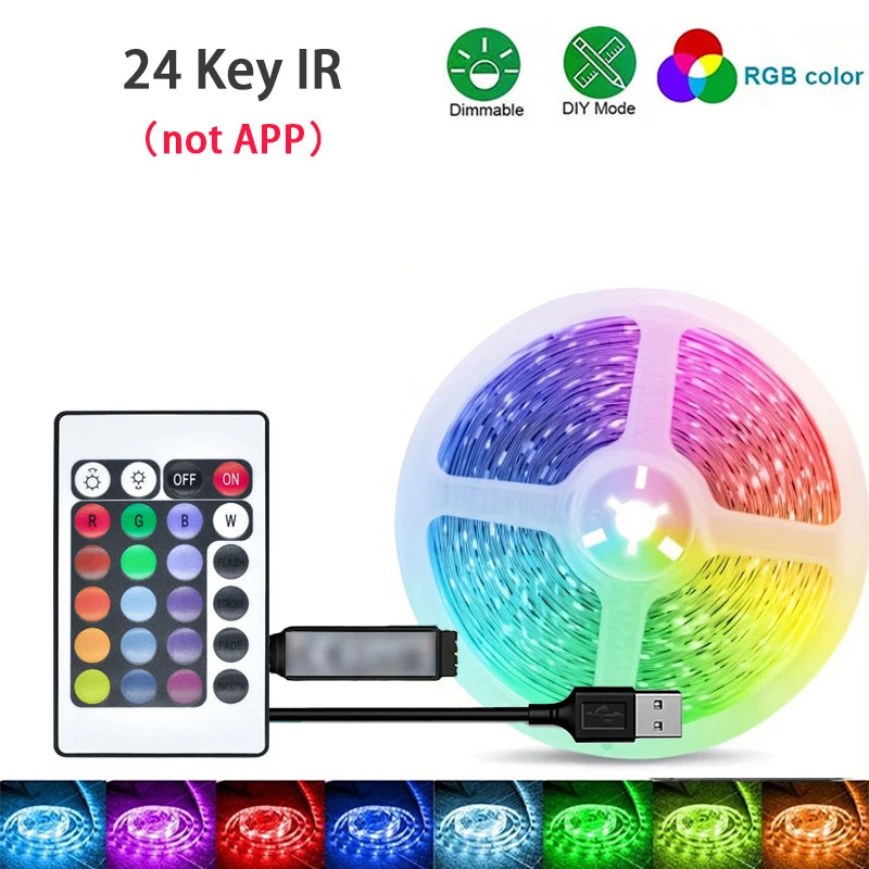 Tira de Luces LED RGB con Control por App – 1M a 40M, USB 5V, Multicolor para Habitación