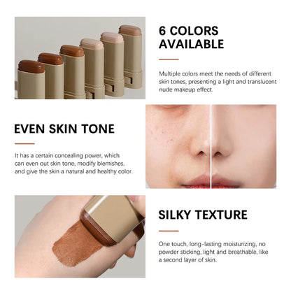 Base en Barra Bálsamo 6 Colores – Alta Cobertura, Hidratante con 7 Ingredientes Activos 18g