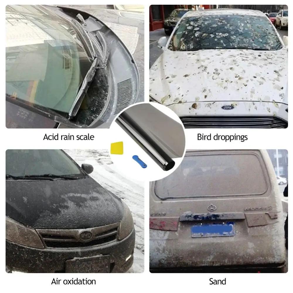 Lámina Tintada para Parabrisas de Coche 50x300cm – Protector UV, VLT 1%-50%