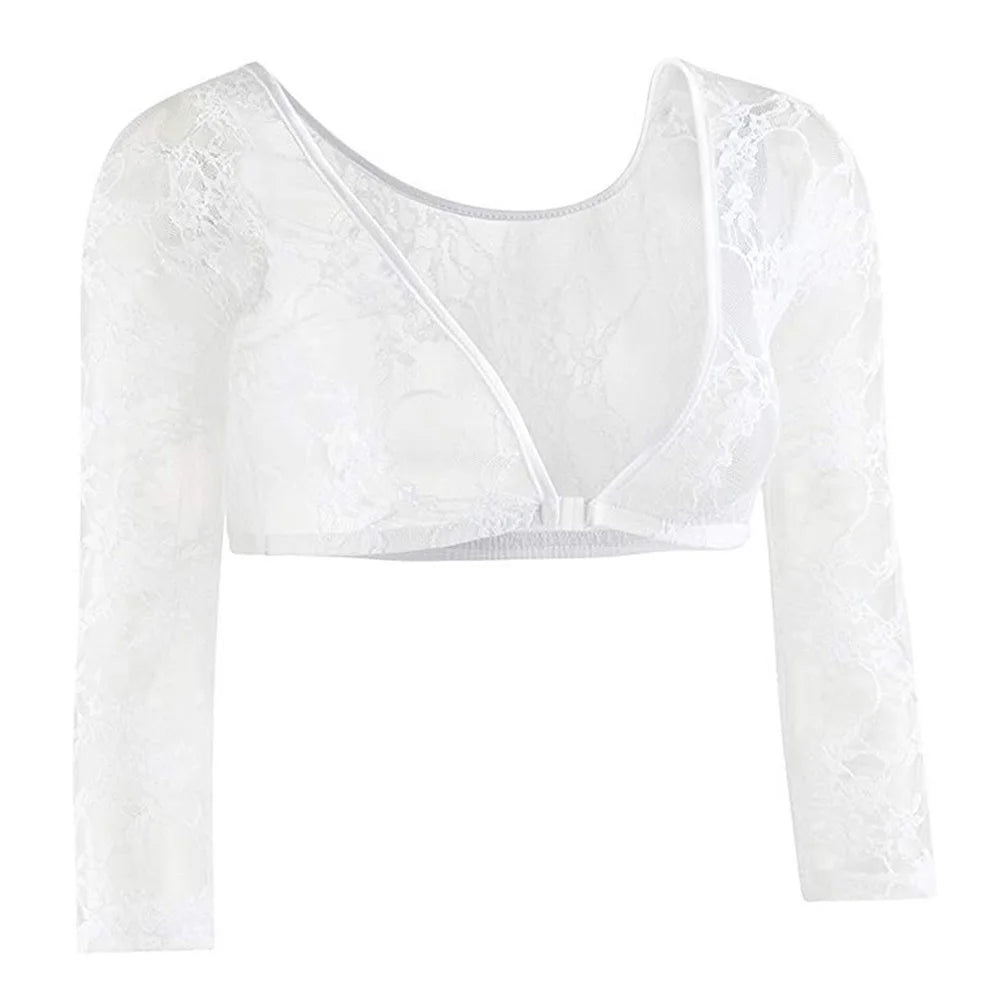 Women's 3XL Arm Shaper, Seamless Mesh Side Shapewear, Slimming Crop Top, Tops Blouses, White Black Skin
