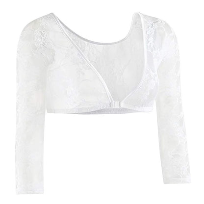 Women's 3XL Arm Shaper, Seamless Mesh Side Shapewear, Slimming Crop Top, Tops Blouses, White Black Skin