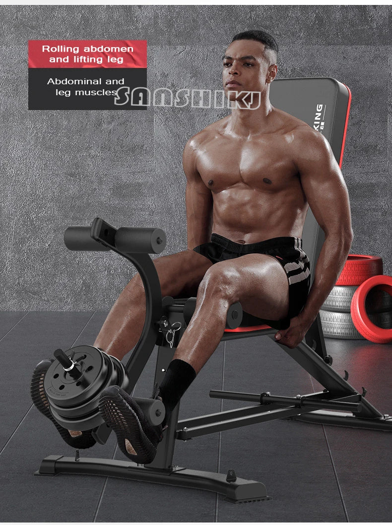Banco Multifunción de Pesas y Fitness | Silla Romana, Curl de Bíceps, Abdominales | 300 kg