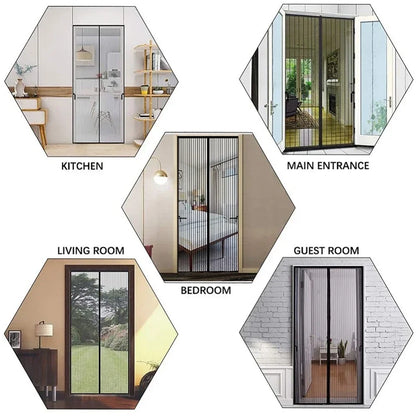 Window mosquito net, self-closing magnetic screen door, home ventilation curtains