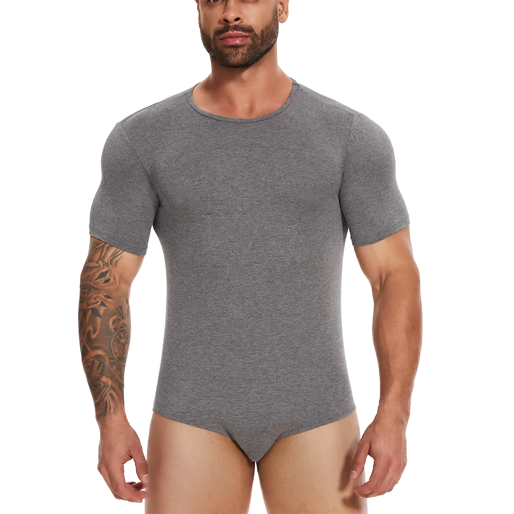 Body Moldeador de Manga Corta para Hombre – Control de Barriga y Entrenador de Cintura