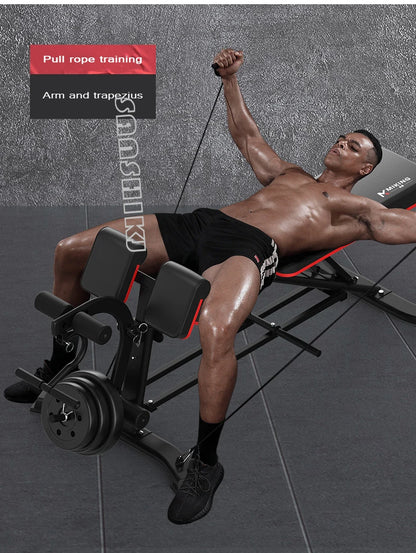 Banco Multifunción de Pesas y Fitness | Silla Romana, Curl de Bíceps, Abdominales | 300 kg