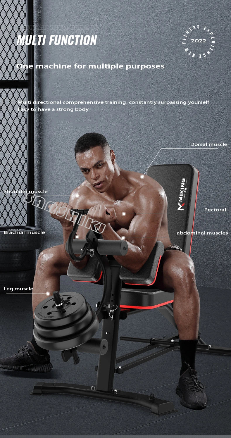 Banco Multifunción de Pesas y Fitness | Silla Romana, Curl de Bíceps, Abdominales | 300 kg